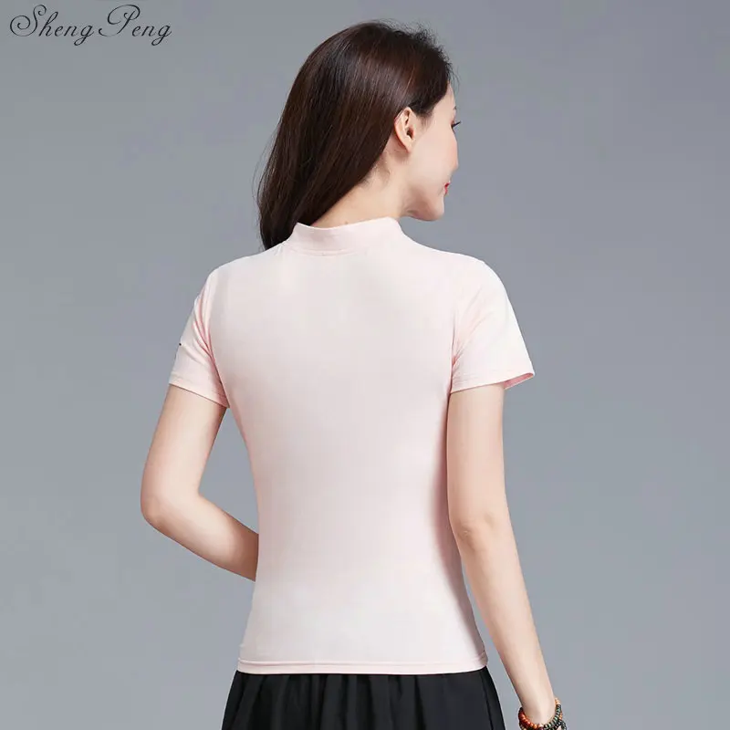 Женская винтажная блузка Tang элегантная одежда в традиционном китайском стиле