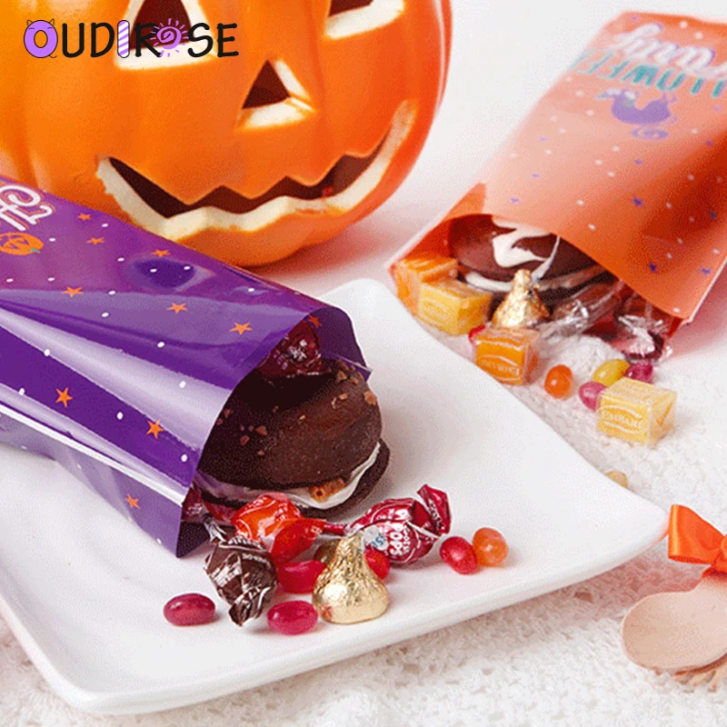 OUDIROSE 50 шт. пластиковый пакет для конфет Пасхальный Хэллоуин вечерние печенья