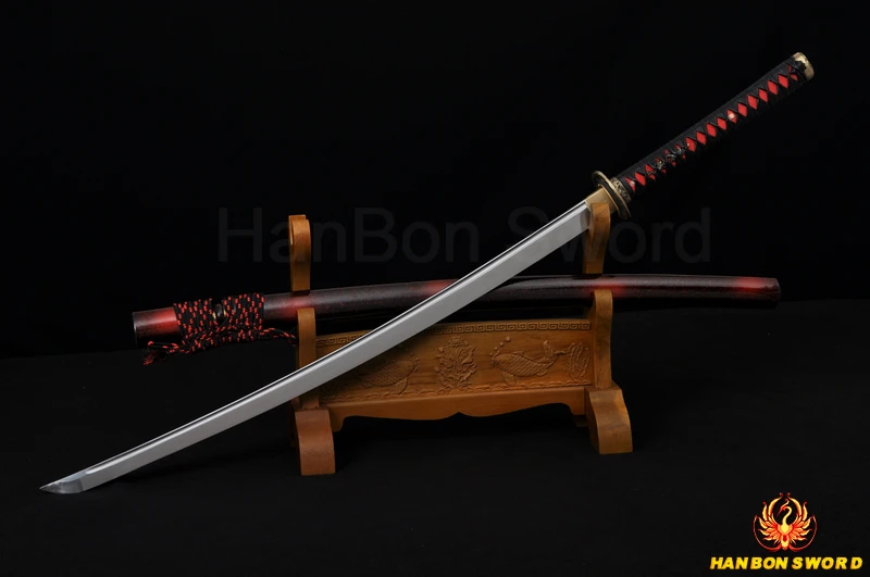 Японский самурайский меч катана Полный Танг 1095 Высокоуглеродистая сталь
