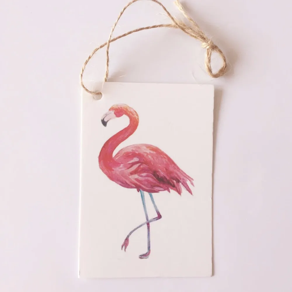 Buy 50pcs DIY Flamingo Bird Paper Gift Tags Christmas Birthday Wedding Party Hen party Decoration Accessory Labels Hanging Cards on