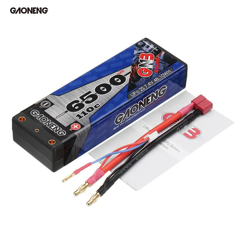 Gaoneng GNB 7 4 V 6500mAh 110C 2S перезаряжаемая Lipo батарея T вилка для 1:10 RC автомобилей