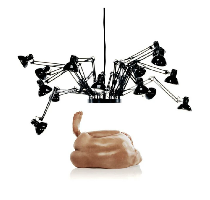 12 головок Скандинавская лампа паук алюминиевый абажур современный подвесной