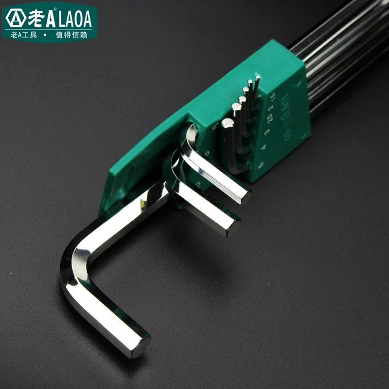 LAOA 9PCS Socket Head Wrench High Quality Extreme Long Hex Allen Hexagonal Wrenches Set | Инструменты