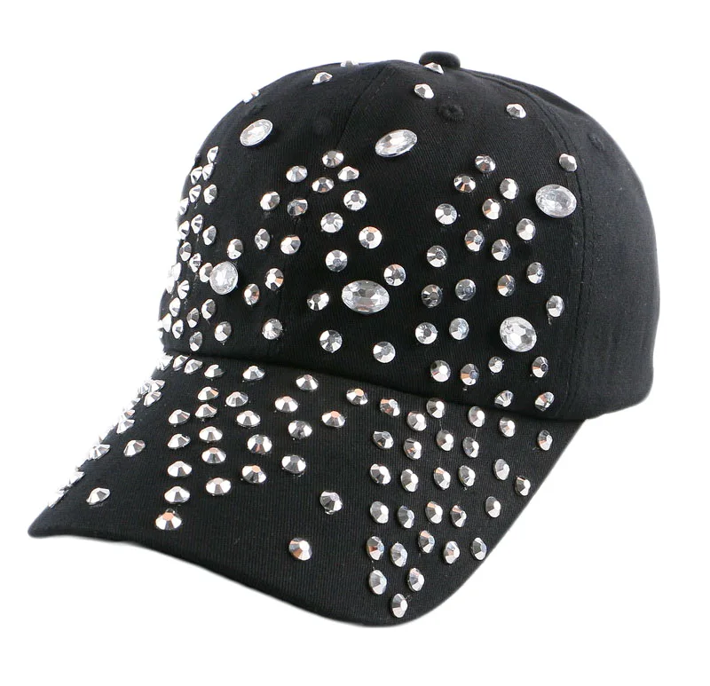 Оптовая продажа женская шапка класса люкс нерегулярные Стразы Кристалл хлопок