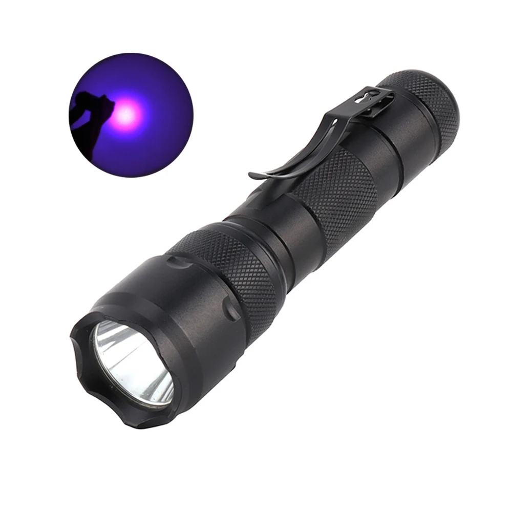 Purple BORUiT портативный светодиодный светильник Ультрафиолетовый фонарь ультрафиолетовая фиолетовая лампа водонепроницаемый тактический фонарь для кемпинга охоты - Испускаемый цвет: Purple