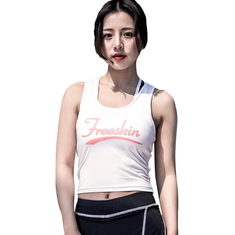 BESGO женская сексуальная майка для йоги с буквенным принтом без рукавов