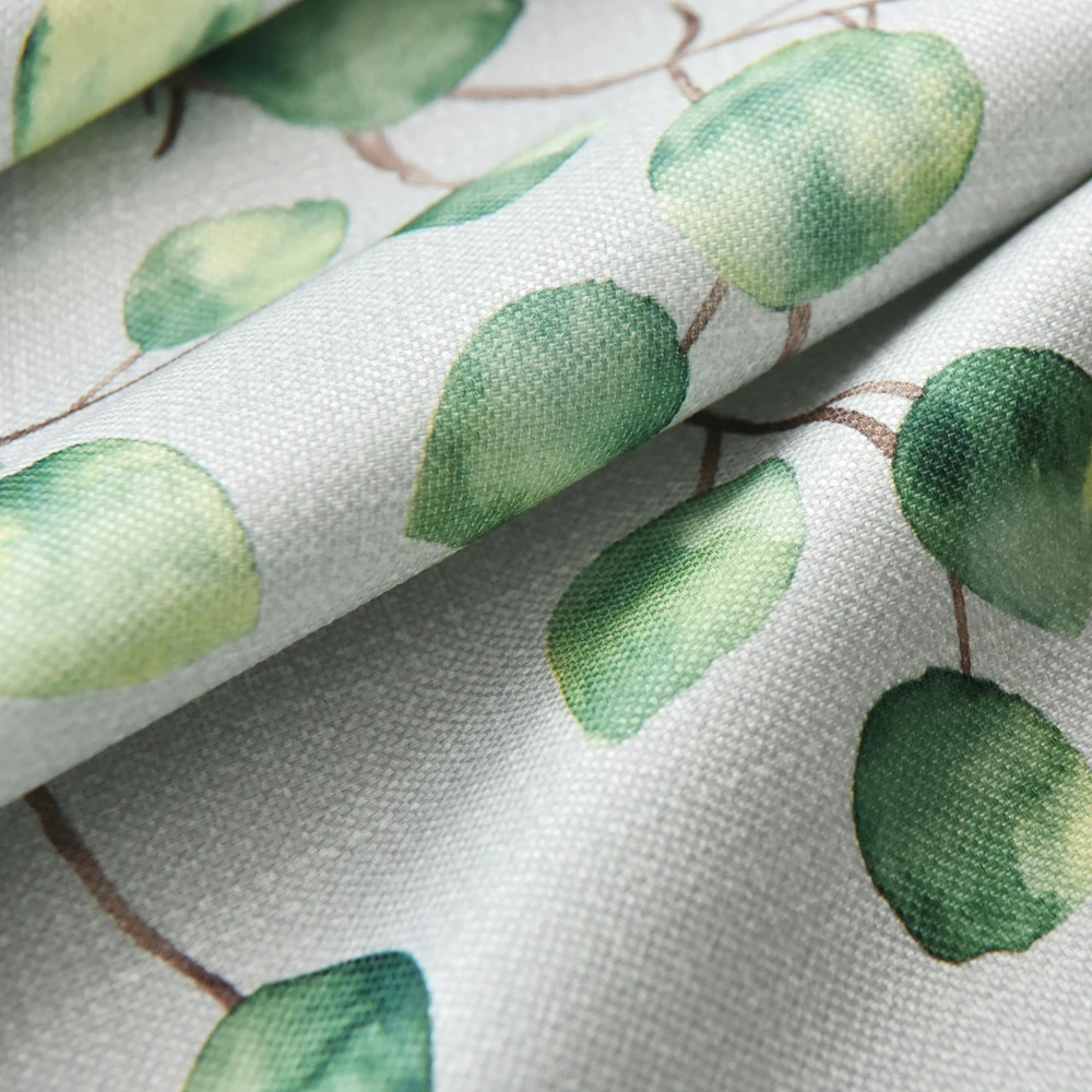 В деревенском стиле с зелеными листьями Шторы для Гостиная Кухня дверь из вуали