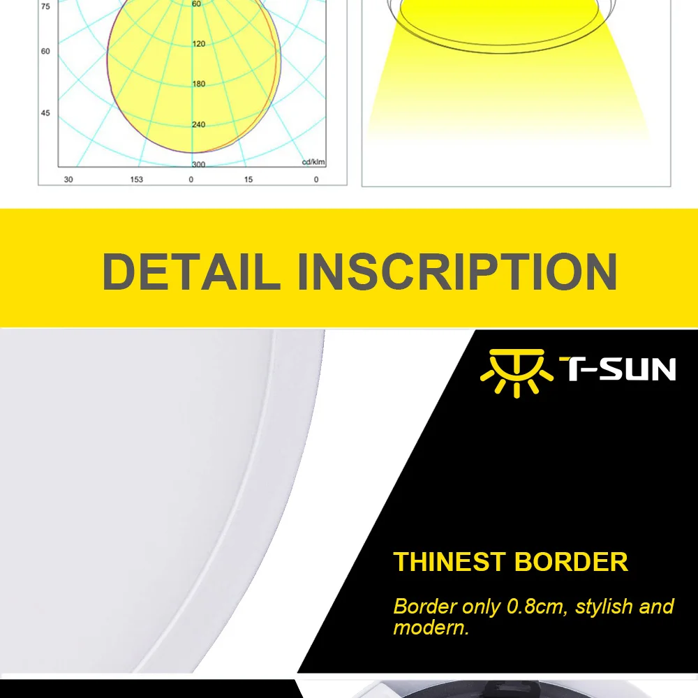 T-SUN T-SUNRISE 8 Вт/16 Вт/24 Вт/32 Вт круглый/квадратный поверхностного монтажа освещение светодиодный потолочный светильник AC85-265V