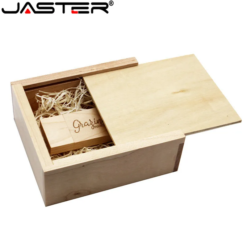 JASTER орех клен деревянный фотоальбом usb+ коробка usb флэш-накопитель 4 ГБ 16 ГБ 32 ГБ 64 Гб Свадебная подарочная коробка(размер 105 мм* 95 мм* 40 мм