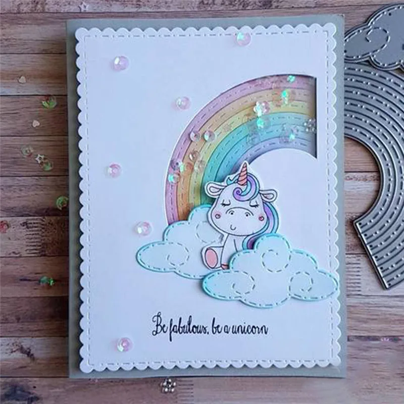 GJCrafts Новинка 2019 радуги штампы металлические режущие для скрапбукинга DIY тиснение