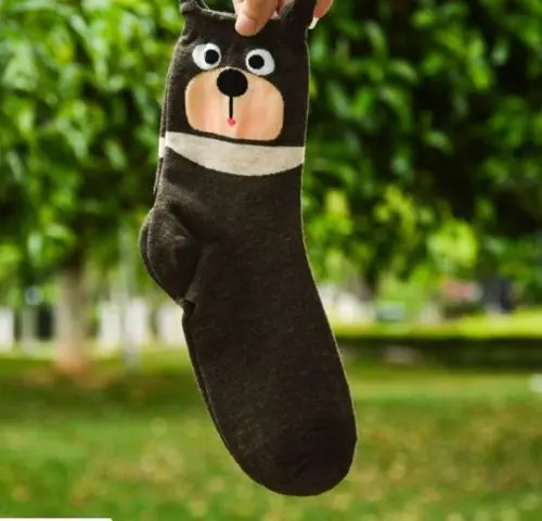 19 4 пары, Женские Короткие Носки с рисунком медведя, кролика, утки, Kawaii, теплые зимние хлопковые носки, милые женские повседневные носки, женские носки - Цвет: 19
