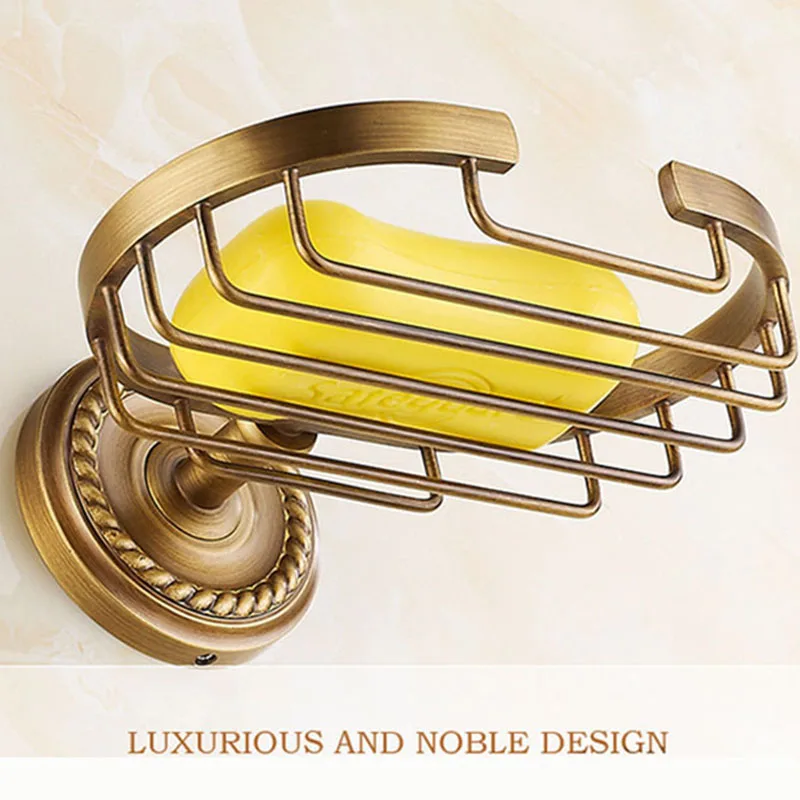 2017 NEW Antique Brass Wall Mounted Soap Dish Holder Flower Carved Basket European Retro Bathroom Accessories | Обустройство дома