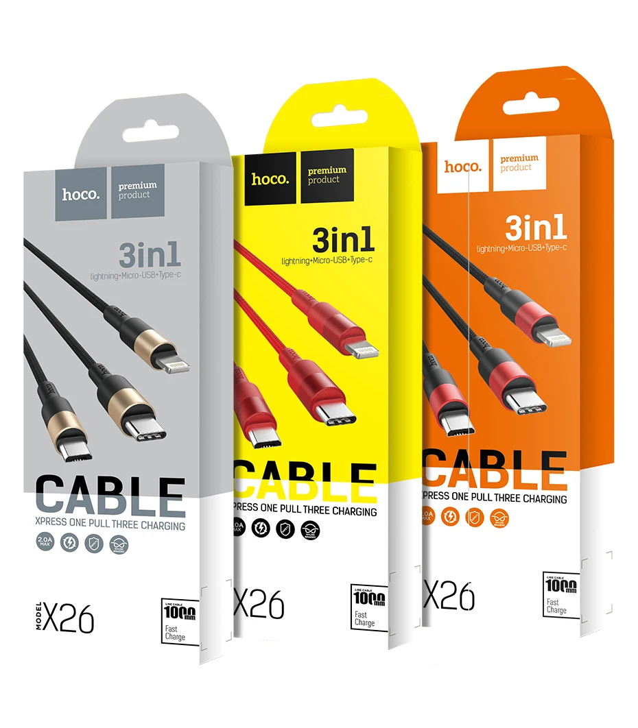 Беспроводное зарядное устройство HOCO 3 in1 USB кабель для передачи данных для iPhone X XS XR 8 7 6 6s кабель Micro Тип usb C кабель для samsung S9 S8 Быстрый зарядный кабель 2A Зарядное устройство
