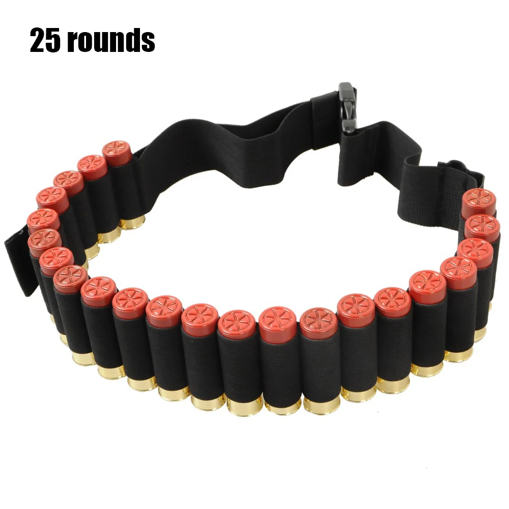 

Tactical 25/50 Rounds Ammo Holder Cartridge Belt 12Gauge Bullet Belt Airsoft Hunting Shotgun Shell Bandolier Waist Belt