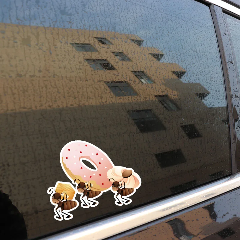 YJZT 12.9*10.5CM Donuts Ants Decor Car Stickers Personalized Bumper Window 11A0676 | Автомобили и мотоциклы