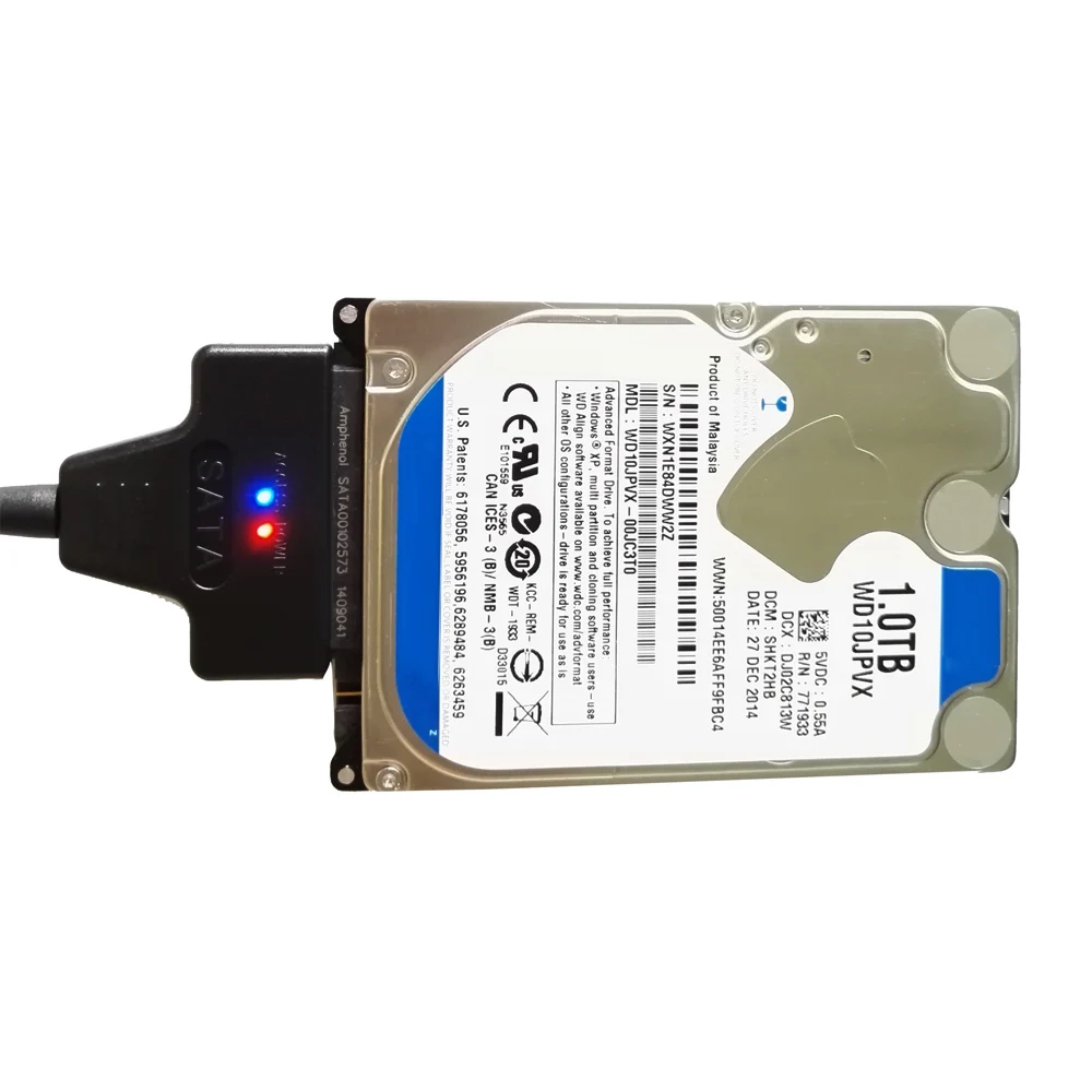 USB2.0 для SATA 22Pin кабель адаптер 2 5 &quotSATA HDD жесткий диск твердотельный совместим с