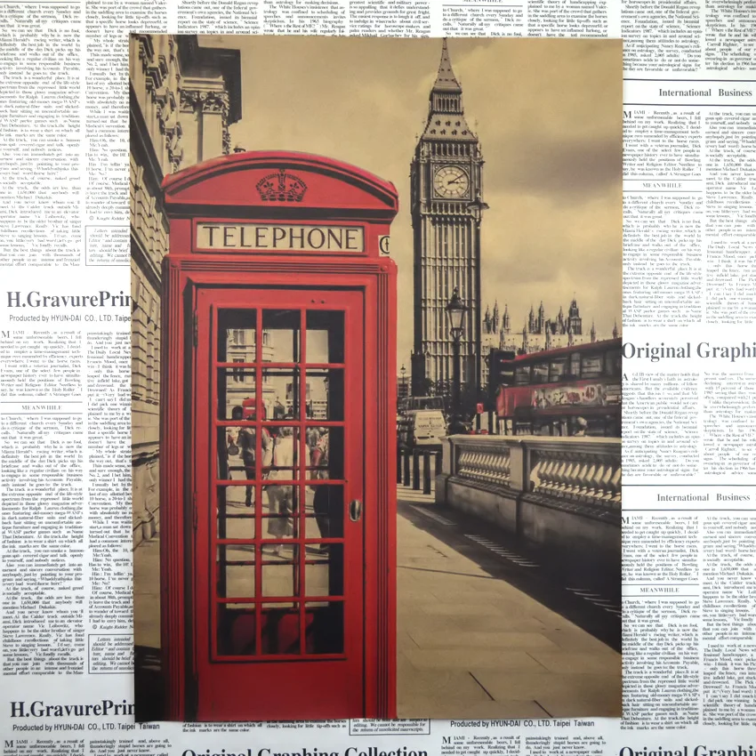 Big Ben телефонная будка Ретро постеры из крафт-бумаги настенные наклейки декор