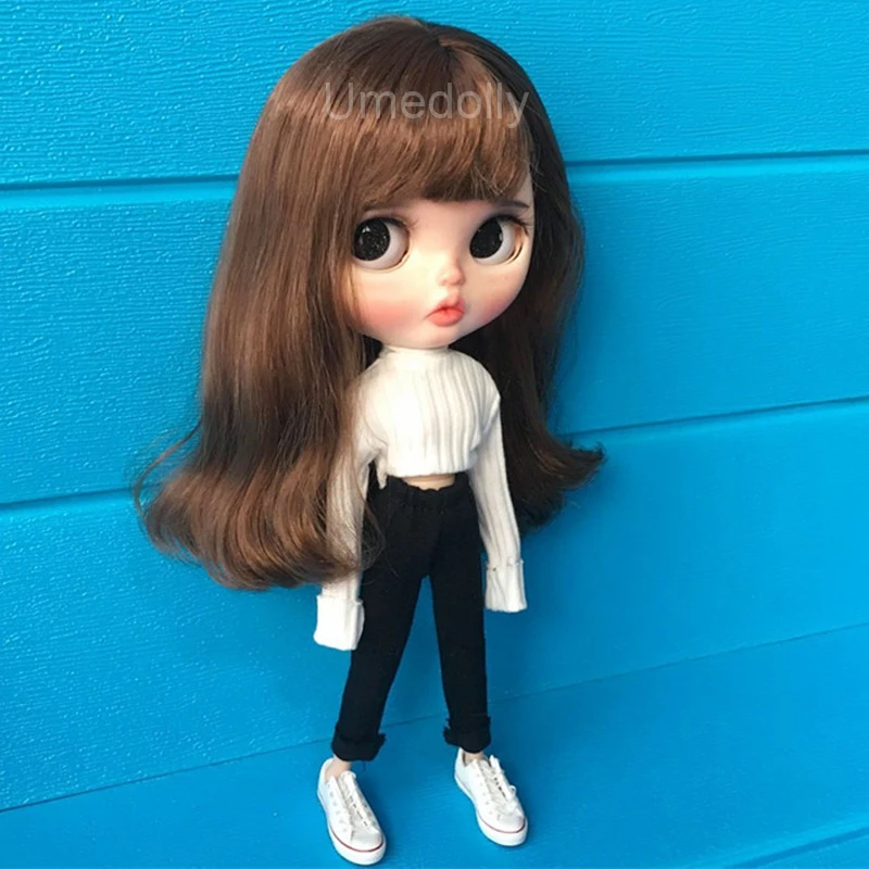 1 шт. Одежда для кукол Барби ручной работы белый свитер Blyth Pullip Licca Azone штаны шорты
