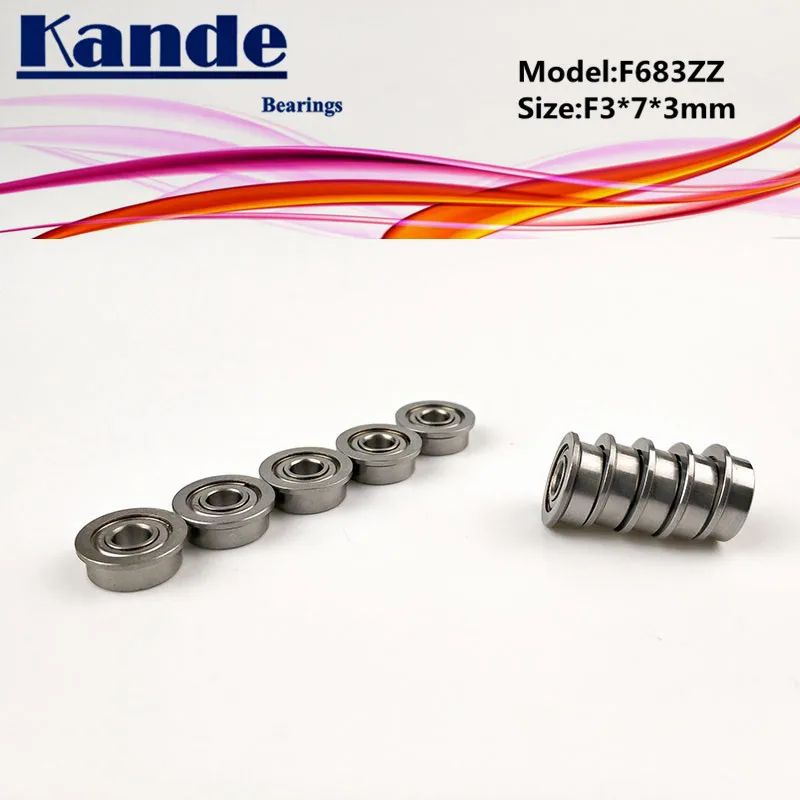 Подшипник Kande F683ZZ F683 ZZ10pcsMetal Shield фланец шариковый подшипник F3 * 7*3 мм | Обустройство