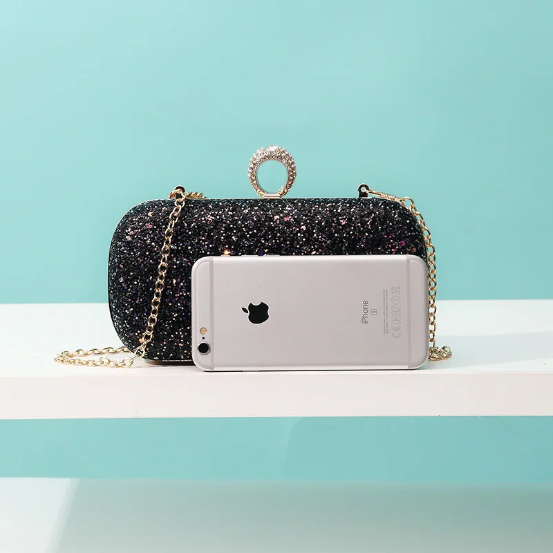 Разноцветные зеленые блестящие женские модные повседневные клатчи вечерняя