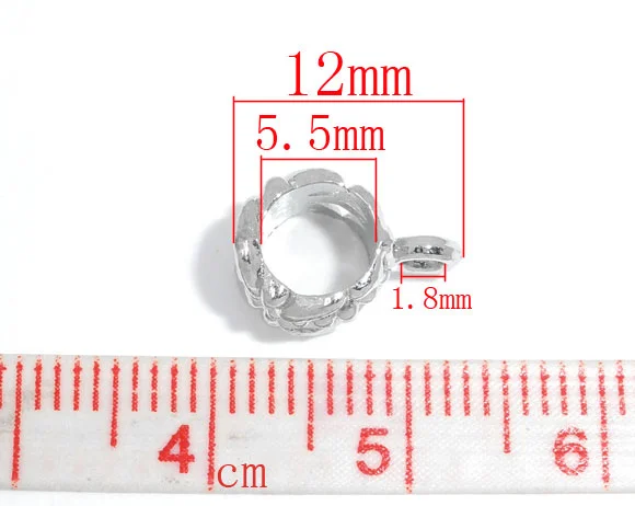 DoreenBeads 50 серебристых бусин с цветами под заказ браслет шармами (B05750) yiwu|bracelet