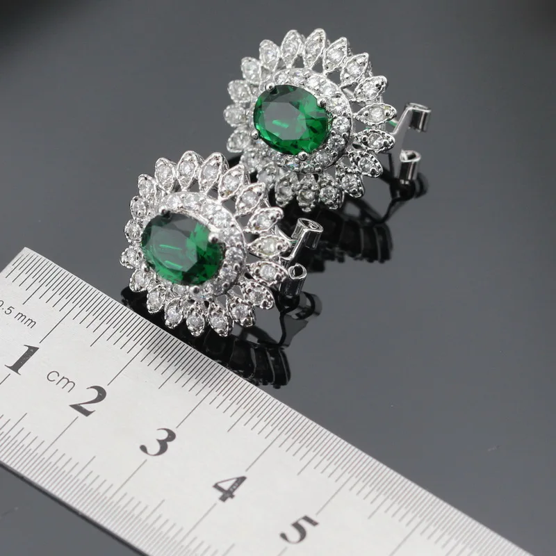 Женский ювелирный комплект из колье серёг браслета и кольца|colorful jewelry sets|set greenjewelry