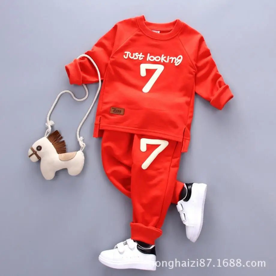 2017 Spring Autumn Baby Boys Clothing Set Casual Sport Letters Tracksuit Infant Toddler Girls Clothes Top T shirt + Pants | Детская