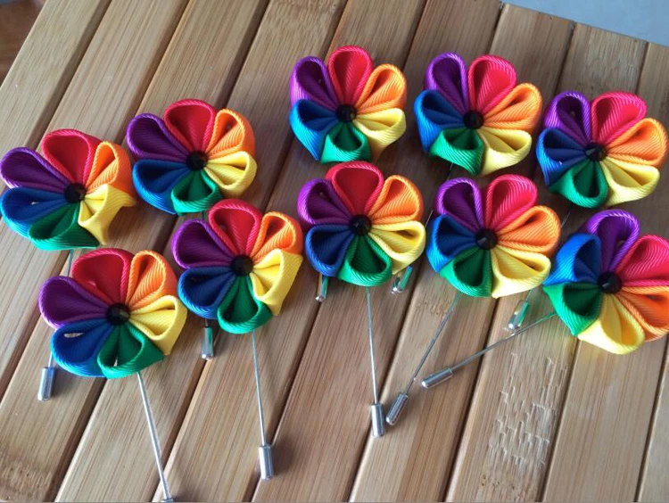 70 шт./лот Rainbow Pride 100% ручные лесбийские гей Свадебные вечеринки радужные заколки