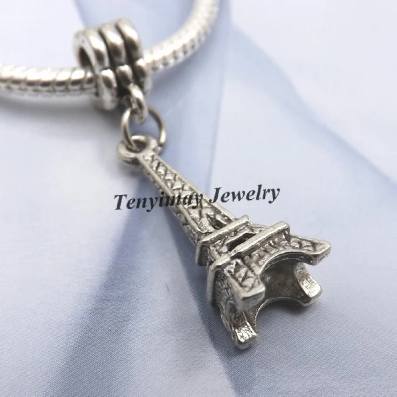 

Подвеска в форме Эйфелевой башни с большим отверстием, Подходит для европейских браслетов с цепочкой в виде змеи, сделай сам, 50 шт./лот, бесплатная доставка