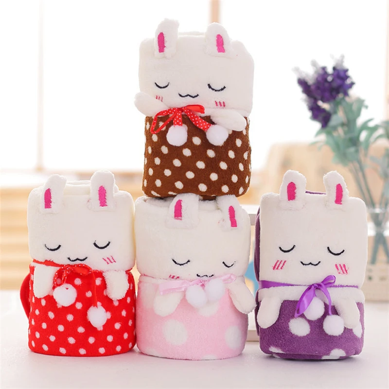 Креативная детская простыня в подарок фланелевое одеяло горошек 80*100 см рулон