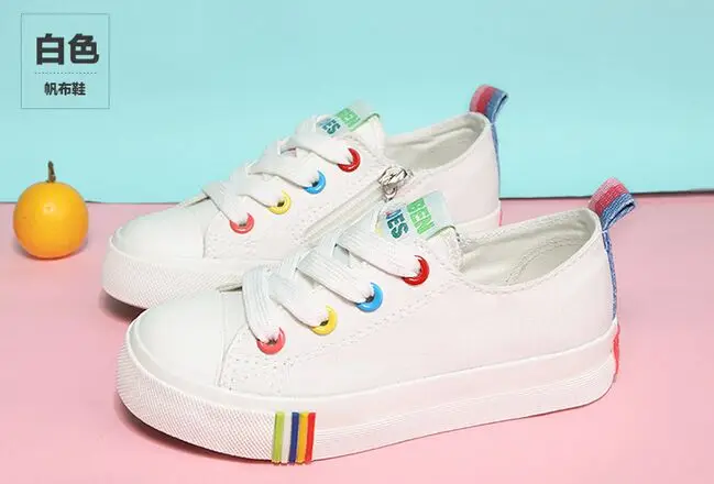 2016 spring New Children shoes child canvas boy white sneakers single casual girl | Детская одежда и обувь