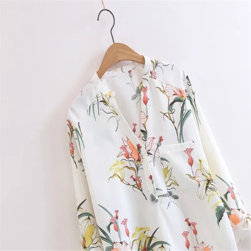 Блузка женская с длинным рукавом и бантом винтажная | Женская одежда