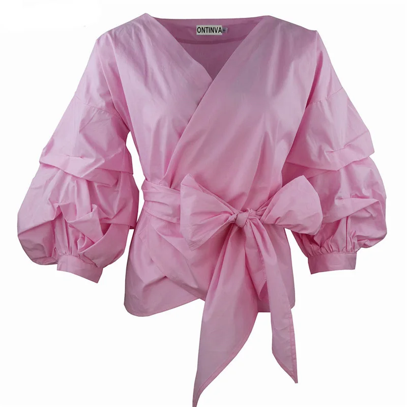 Женская модная блузка с оборками v образный вырез элегантные топы одежда Рубашки