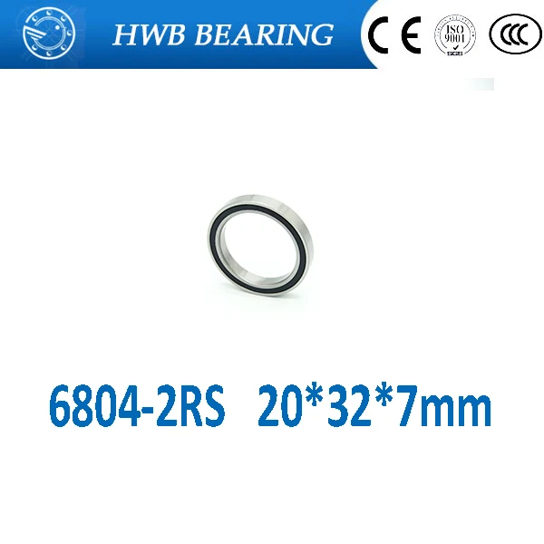 Бесплатная доставка 2 шт. шарикоподшипники с глубоким желобом 20x32x7 мм 6804-2RS 6804RS 6804