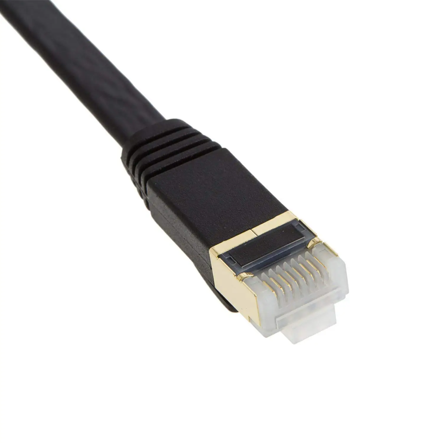 Плоский Ethernet Кабель Cat7 экранированный позолоченный сетевой коммутационный
