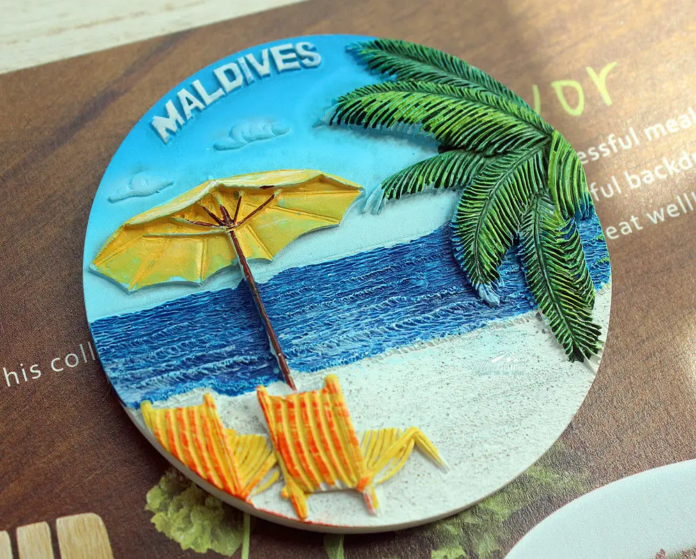 Отдых на Maldives туристический сувенир для путешествий 3D Резина магнит холодильник