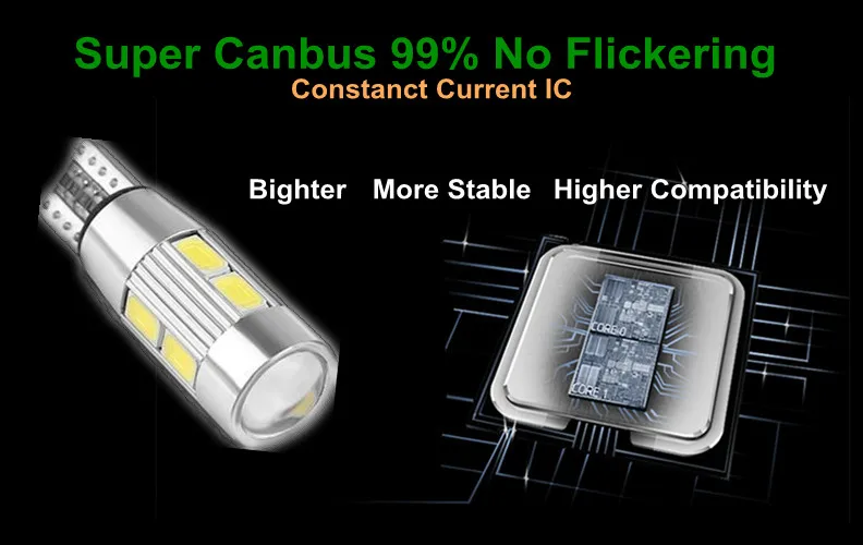 Yhkoms 10 шт. T10 W5W светодиодные лампы 10smd 5630 салона Свет 194 168 Canbus LED Парковка свет авто Номерные знаки для мотоциклов свет 12 В 6000 К