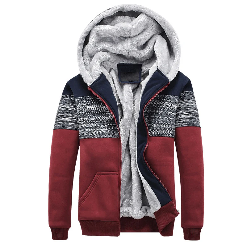 

2019 new Men's Hooded Sweatshirt Autumn and Winter wear Men's Sticks Korean version plus velvet Thick Men's jacket Size M-4XL