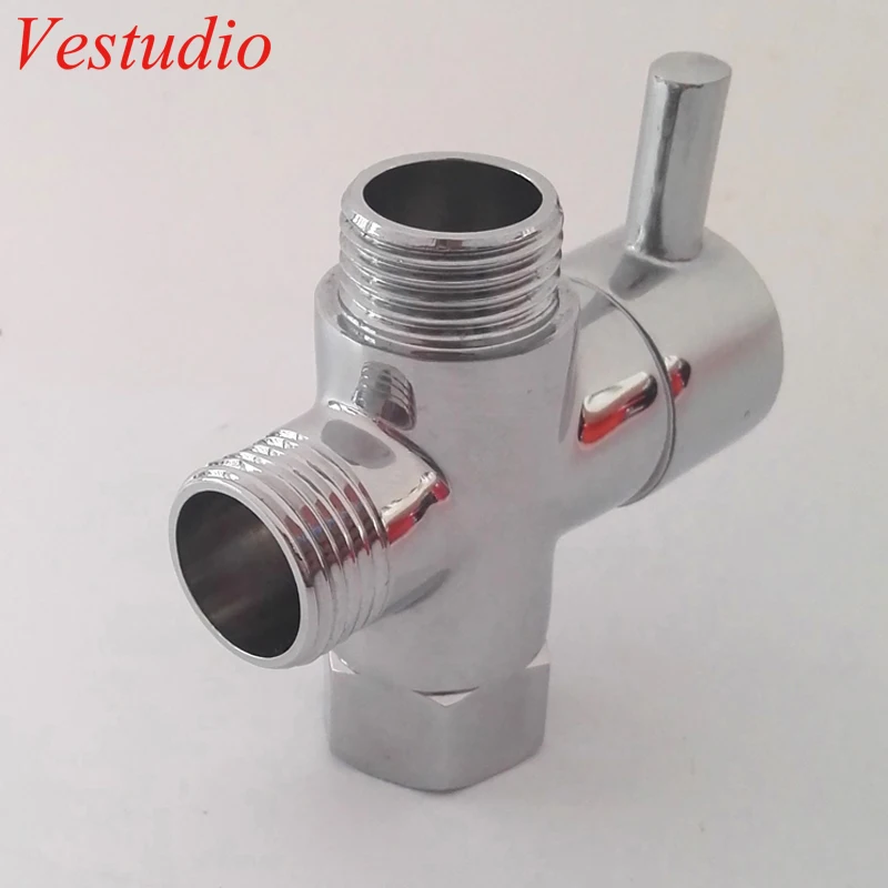 

Vestudio G1/2" Brass Faucet Adapter Chrome Plated Bathroom Shower Faucet Accessories Water Diverter Filling Valve free shipping
