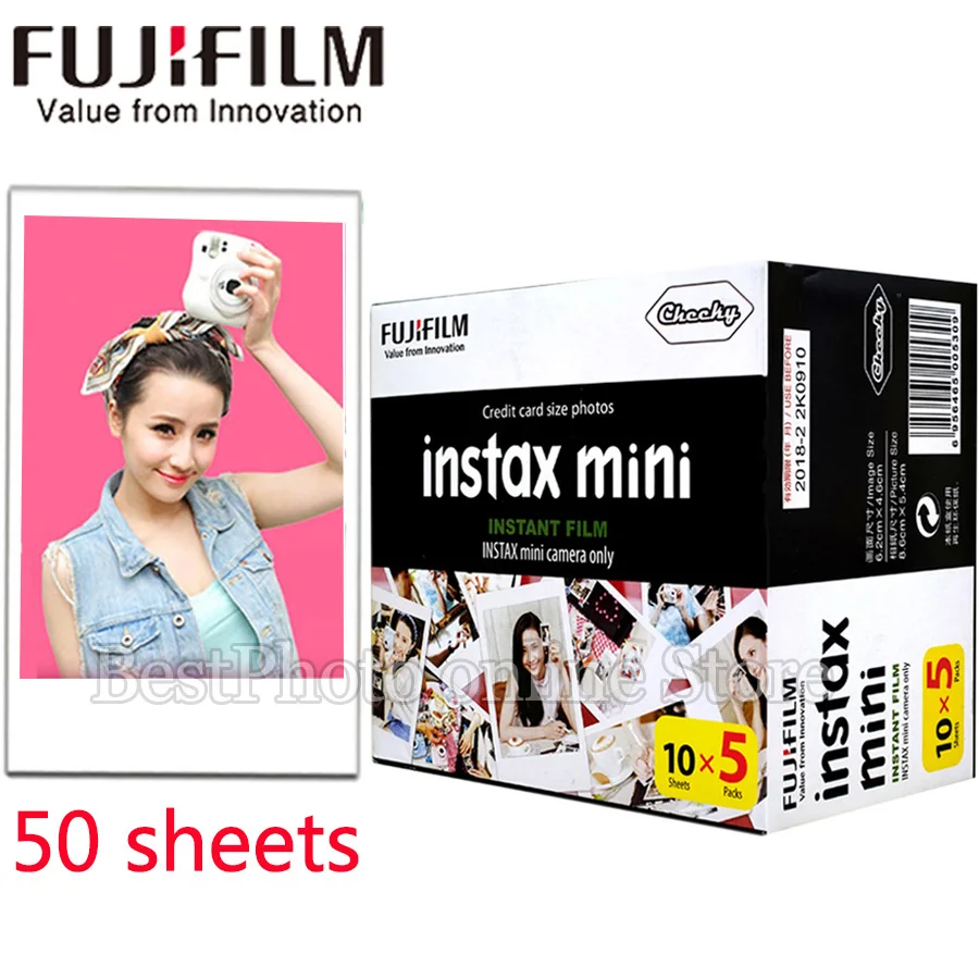 50 шт./кор. Fujifilm instax mini 9 пленка 50 листов белый край 3 дюймов широкая пленка для мгновенной камеры mini 8 9 7 s 25 50 s 90 фотобумага