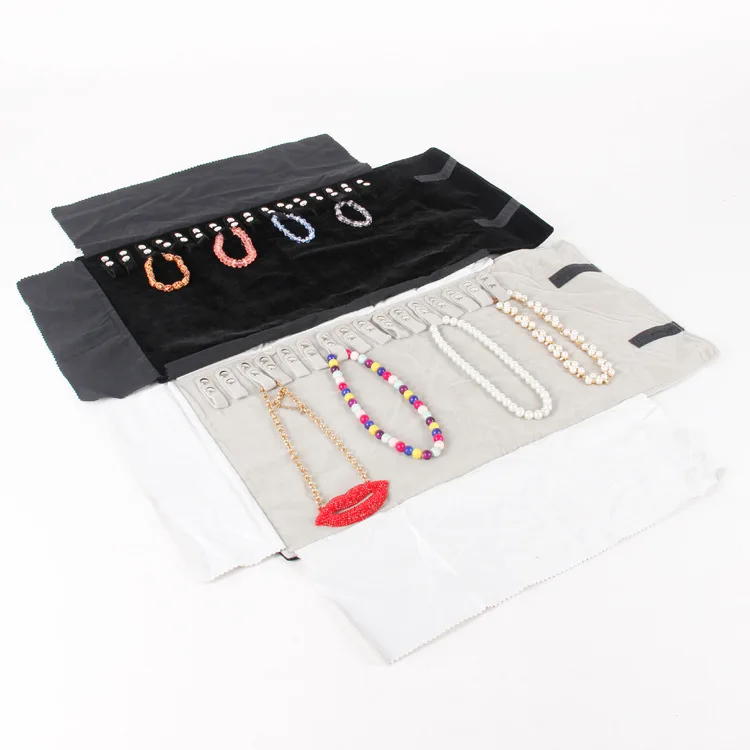Retail Colliers Jewelry Travel Carrying Case Necklace Display Holder Jewellery Storage Roll Bag Bracelet Chian Organizer Pouch | Украшения