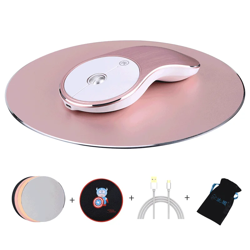 pink Plus set 1600 dpi USB оптическая беспроводная компьютерная заряжаемая мышь 2,4G приемник тонкая мышь Бесшумная клавиша для ПК бизнес домашняя мышь для ноутбука - Цвет: pink Plus set