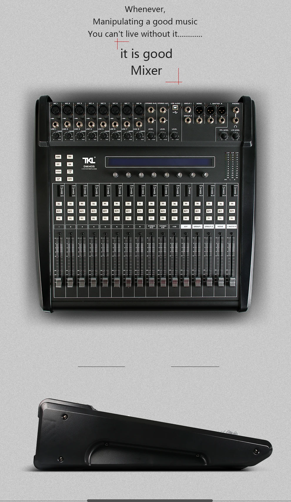 TKL 14 каналов цифровой микшер Профессиональный DJ Звук Музыкальный ауодиопроцессор ремень эффект механический толкатель Предустановленная сцена для сцены HIFI DJ