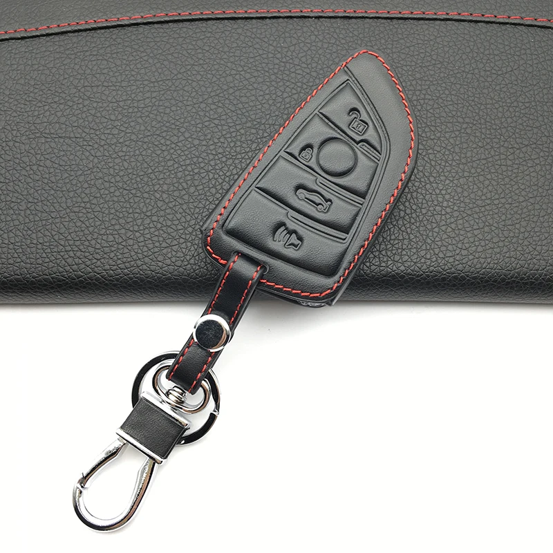 2018 Leather Skin Car Key Cover Case for BMW X1 X5 X6 F15 F16 F48 1/2 Series Remote Controller Bag Holder Fit Bmw Blade | Автомобили и