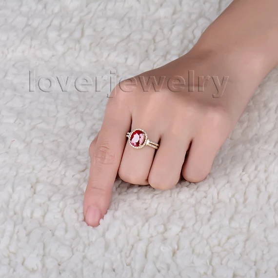 Кольцо LOVERJEWELRY из желтого золота 8 х10 мм с рубином|ring for|ring for saleruby ring |