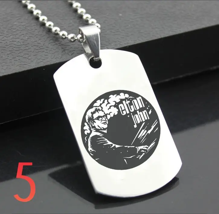 

Perfect JL ELTON JOHN Western Style Army card Personalized Diy Letters Pendant Steel Necklace personality Gifts AED01