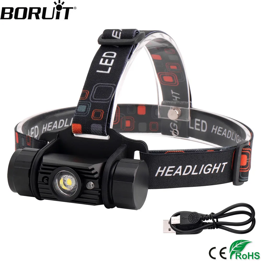 BORUiT RJ-020 LED Induction Headlamp 1000LM Motion Sensor Headlight 18650 Rechargeable Head Torch Camping Hunting Flashlight