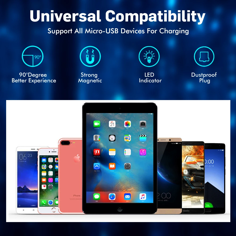 90 л форма LED Магнитный 2.1A Быстрая зарядка Micro USB IOS TypeC кабель зарядное устройство