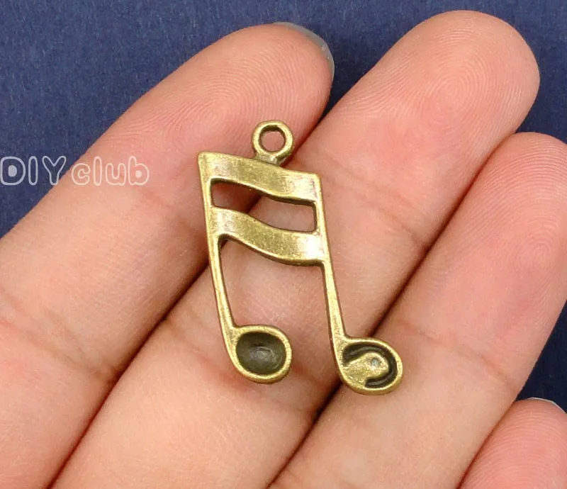 20pcs Music Note Charm подвеска античное тибетское серебро/бронза 26x17мм|charm pendant|music note