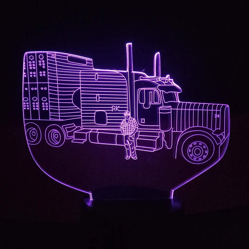 Автомобильный 3D иллюзия светодиодный трактор светильник USB/ AA батарея питание